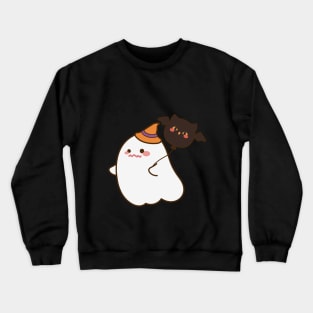 Kawaii Ghost with Oel Balloon Crewneck Sweatshirt